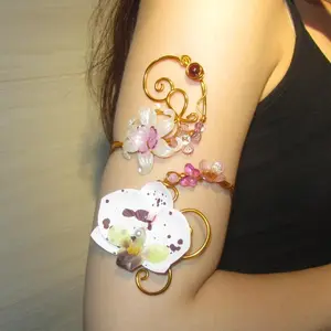 Soft Floral Arm Cuff Handmade Elegant Fairy Style Jewelry Dreamy Coquette Jewelry