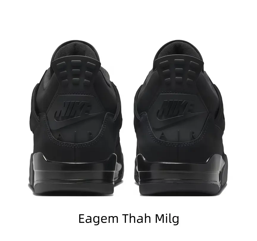 Must-have all-black retro street mid-top kicks with subtle embossed text detail on heel, solid matte leather upper and sleek polished rear outsole, instantly elevate dark tone casual outfits with low-key luxury texture