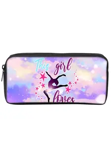 Single-layer pencil case with yoga and dance patterns