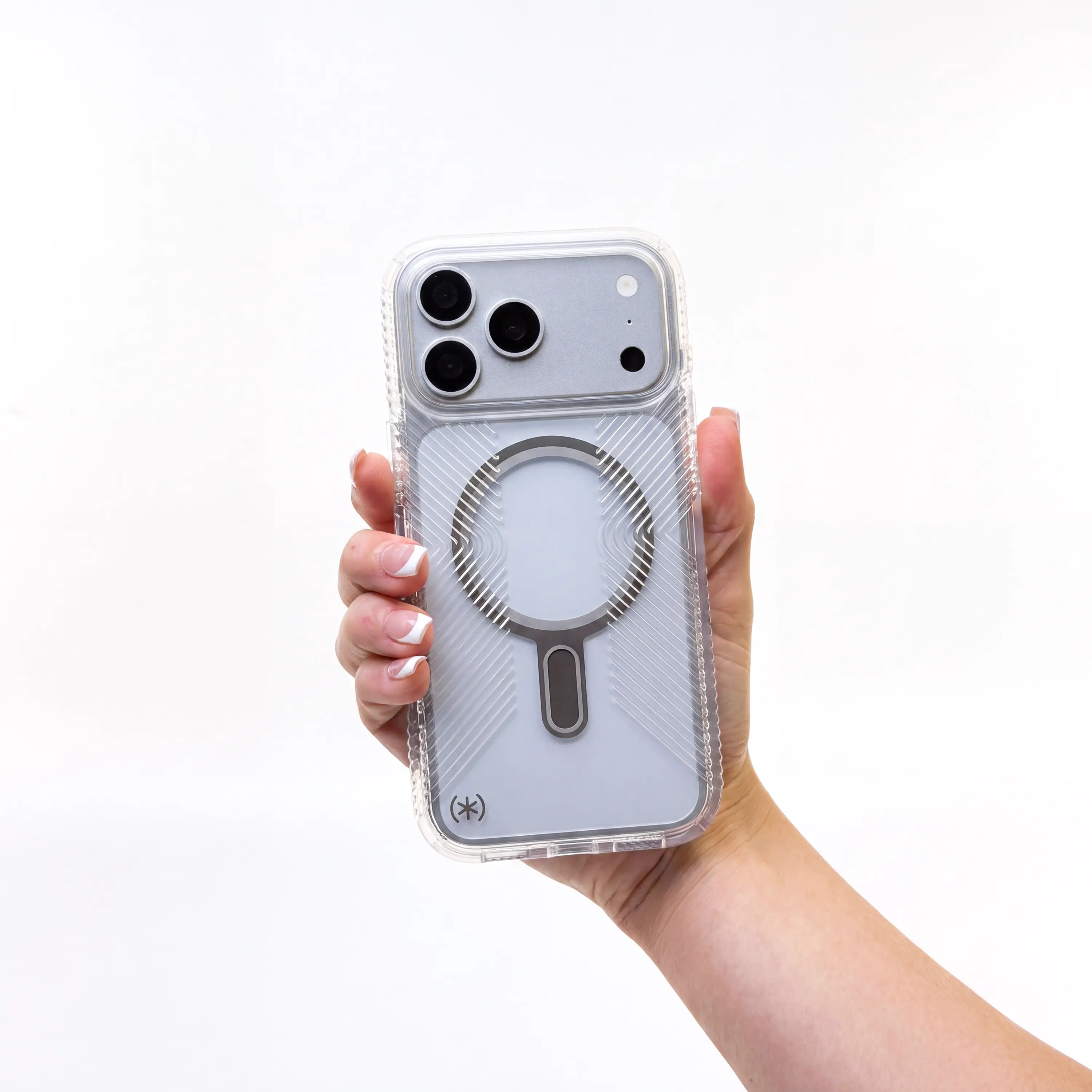 SPECK Presidio Perfect-Clear Grip Smartphone Case for iPhone 17 Pro Max, Anti-Yellowing, Clear Impact Protection, MagSafe with ClickLock No-Slip Interlock, Raised Bevel Screen Protection, No-Slip Inverted Grips