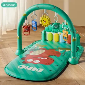 Baby Gym Toy with Piano Kick Mat & Rattles, Educational Early Learning Activity Center, Interactive Stomp & Play Musical Fitness Mat Sensory Toy Playtime
