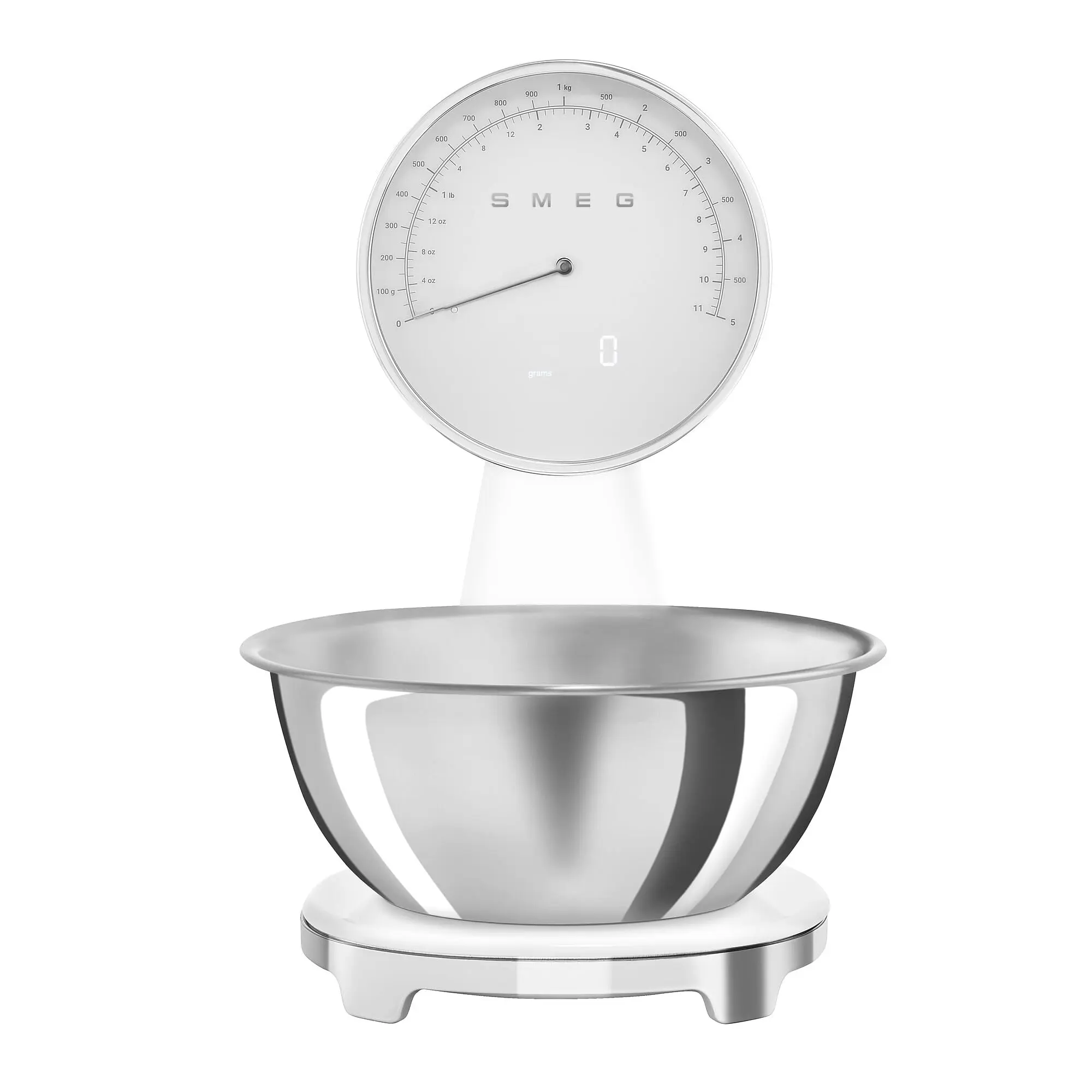 SMEG Retro-Style Analog & Digital Kitchen Scale (White) - Open Box