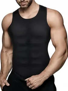 1 Count Men's Slimming Compression Shirt, Body Shaper Workout Corset, Gynecomastia Tummy Control Undershirts - Change in Seconds, Workout Tank Tops Abs Abdomen Undershirts, Body Shaper Vest, Suitable For Training Or Sports