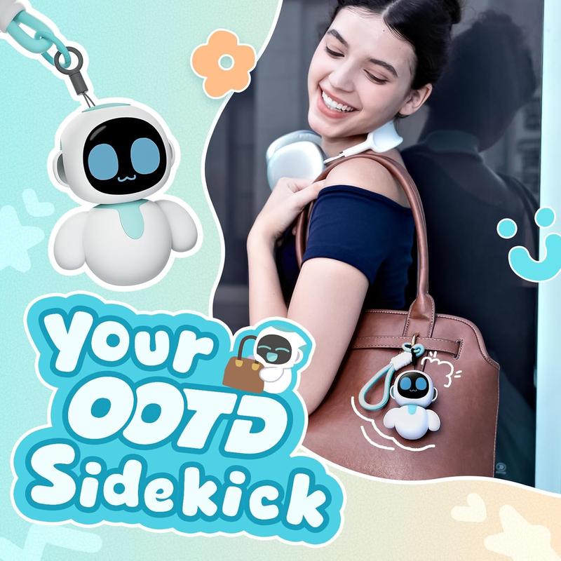 Energize Lab, Eiliko Aquamarine - Your Tiny AI Charm Robot That Matches Every Daily Outfit, Fun Electronic Pendant Toys, for Couples and Best Friends.