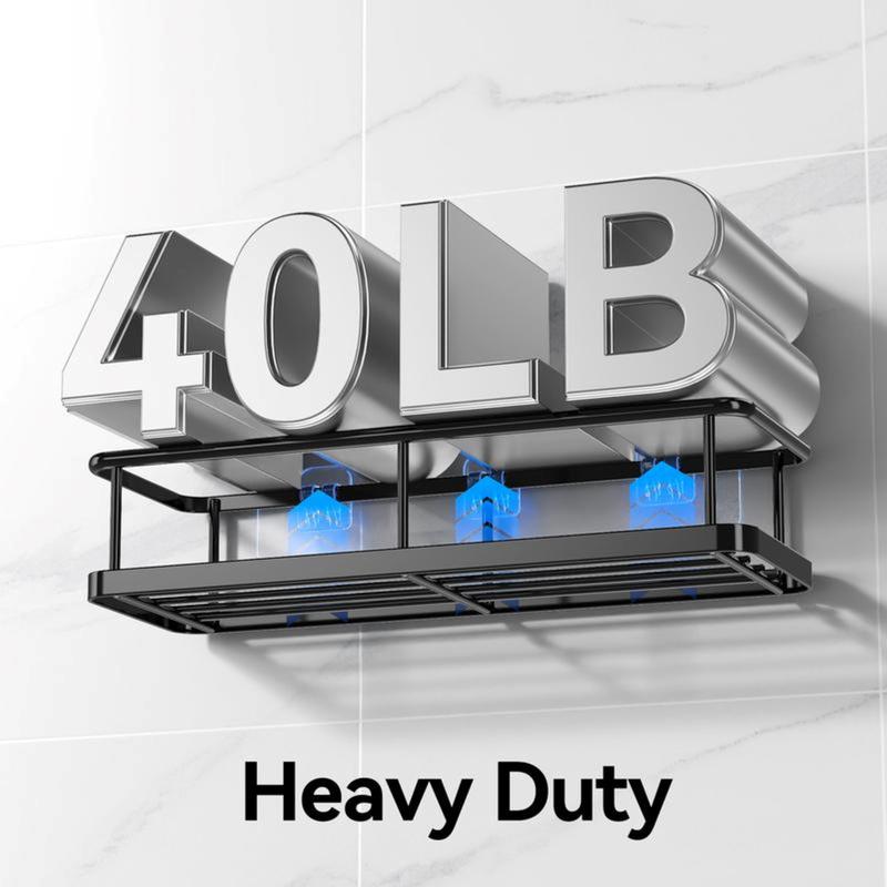 Bathroom Storage Rack Set,5 Pack Shower-Caddy Shelf Organizer. Adhesive wall-mounted Shower Rack. No Drilling Large-Capacity Anti-Slip Bathroom Mat - Rustproof Soap Storage Rack for Bathroom, Kitchen