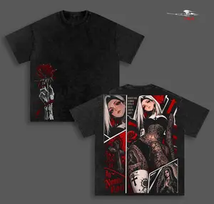 Thorns Do Not Bleed Anime Double Printed Vintage Washed Tee Unisex Oversize Heavyweight Cotton T-shirt for Anime Fans and Lovers