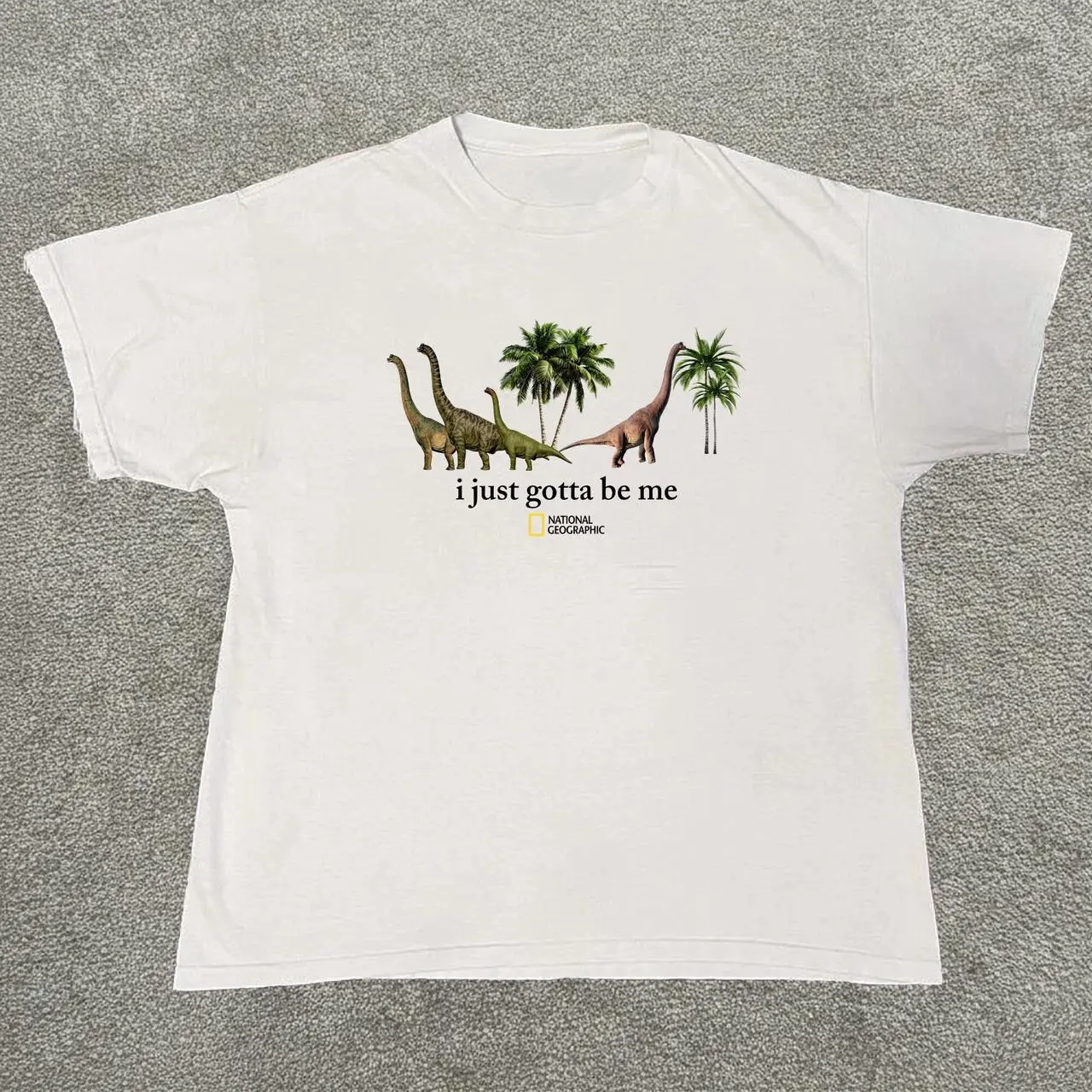 Gildan Men's and Women's T-shirt, National Geographic dinosaur  i just gotta be me  t-shirt, Animal tee, Y2k Unisex Graphic Tees Gothic Grunge Emo Scene Amity Affliction Style Clothes Menswear Womenswear Streetwear