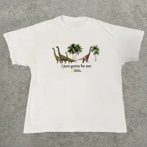 Gildan Men's and Women's T-shirt, National Geographic dinosaur  i just gotta be me  t-shirt, Animal tee, Y2k Unisex Graphic Tees Gothic Grunge Emo Scene Amity Affliction Style Clothes Menswear Womenswear Streetwear