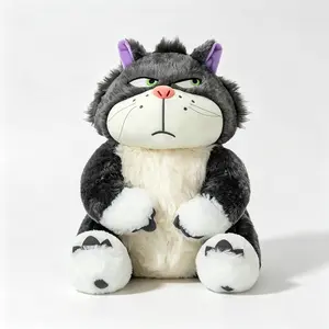 Creative Cartoon Angry Cat Plush Doll, Funny Lucifer Cat Plush Toy, Cute Stuffed Plushie, Lovely Gifts for Girls