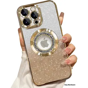 [Free ! Shippin]Diamond glitter magnetic ring[magsafe] phonecases For IP 16 Pro Max 15/14/13/12/11 Full Protection Slim Shockproof Anti-Scratch Case with Camera Lens Protector Logo View Dust-Proof Net Gifts for women men girls boys
