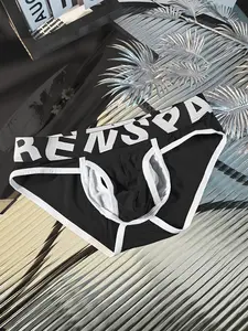 Men's Triangle Underwear, Pure Color Simple Fashion, Fitted, Summer Breathable Short Pants, Thin Cool Bamboo Fiber, Soft Comfortable Inner Wear, Sport