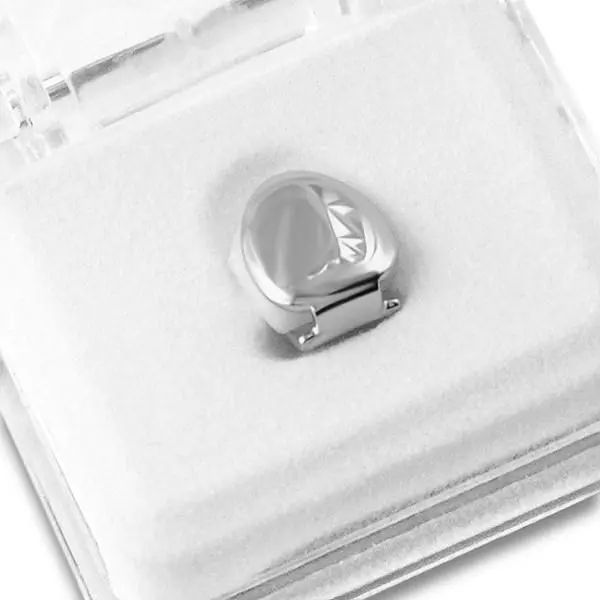 Silver Grill Tooth-Shape Metal Single Item Dental Grills Ring, Unisex Fashion Costume Jewelry Accessory, Unisex Wear, Ring Accessory, Dental Grills Rings