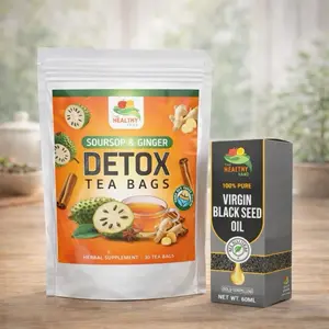 Soursop Ginger Tea Bags with Black Seed Oil 2 Item Bundle