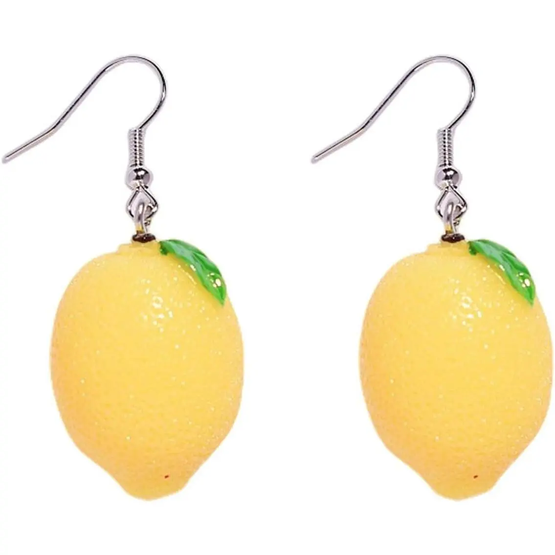Lovely Resin Fruit Earrings, Cute Banana Strawberry Honey Peach Watermelon Avocado Imitation Food Dangle Earrings
