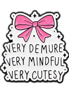 Very demure Charming Bow Tie Brooch Pin, Pine Tree Lapel Pin, Backpack & Clothing Decoration Badge, Fashion Accessory, Christmas Party Jewelry, Clip