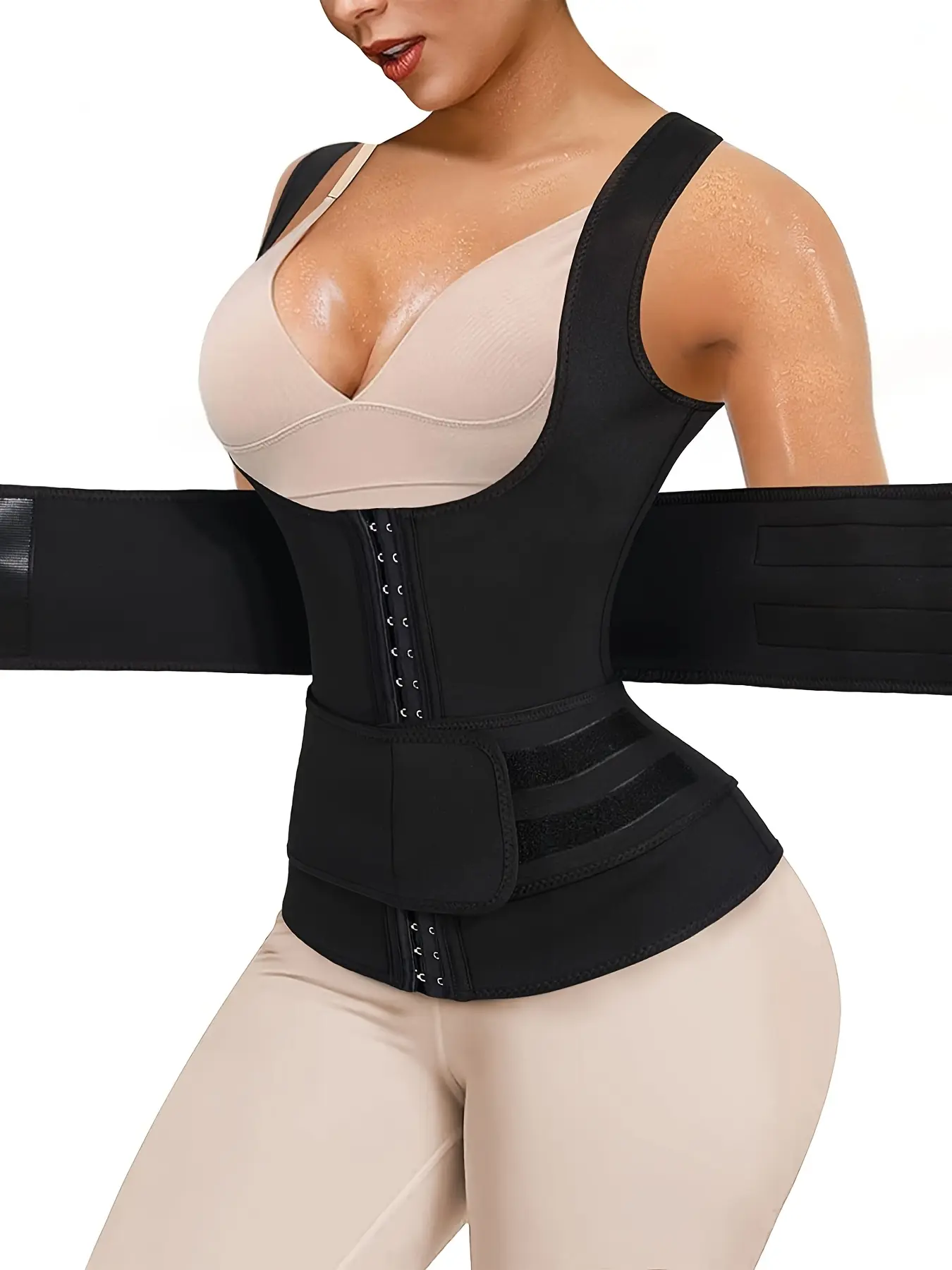 Women's sports shaping belt, waist training device, suitable for postpartum waist belt, double belt to control flat lower abdomen, exercise and daily work