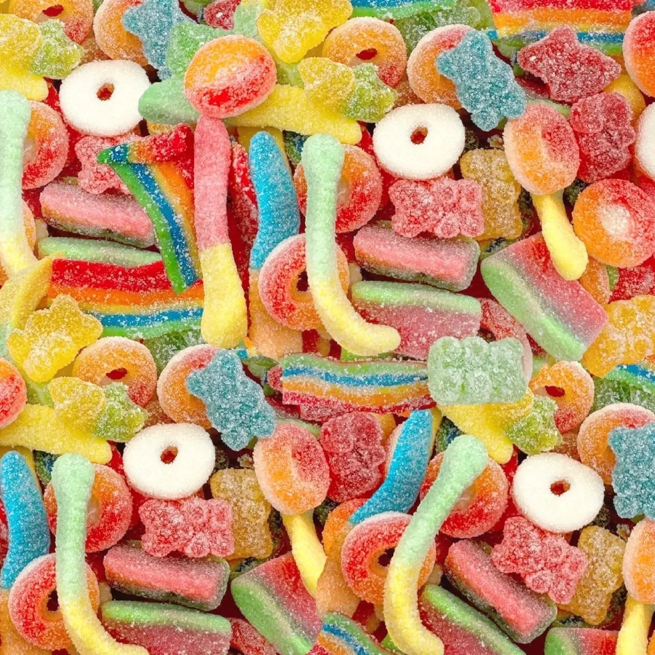 Sour Gummy Candy Mix | 2-Pound Pack | Chewy Gummies for Candy Buffets, Goodie Bags & Dessert Decorating | Belts, Peach Rings, Watermelon Wedges, Worms, Bears | Bulk Gummies