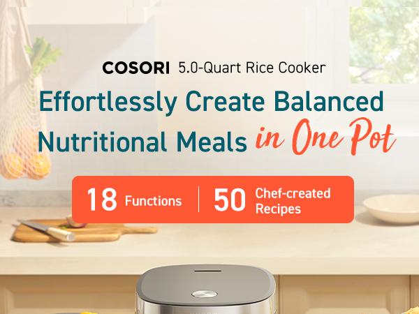 COSORI 18-in-1 Multi Rice Cooker 5-Quart: Rice Cooker, Slow Cooker, White Rice, Steamer, 24H Warmer, Fuzzy Logic, Nonstick Pot, 50 Recipes COSORI 18-in-1 Multi Rice Cooker 5-Quart: Rice Cooker, Slow Cooker, White Rice, Steamer, 24H Warmer, Fuzzy Logic, Nonstick Pot, 50 Recipes