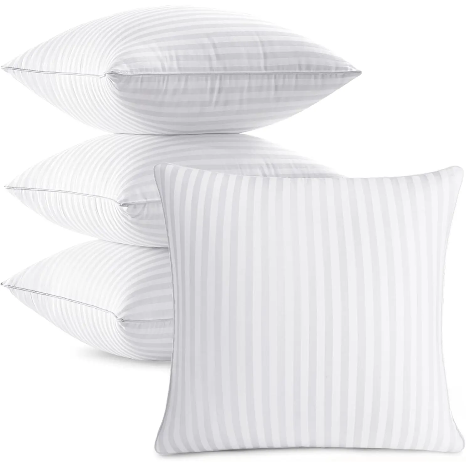 20x20 Pillow Inserts, Firm and Fluffy Decorative Throw Pillows for Couch Sofa Bed, Down Alternative with  Cotton Cover Pack of 4