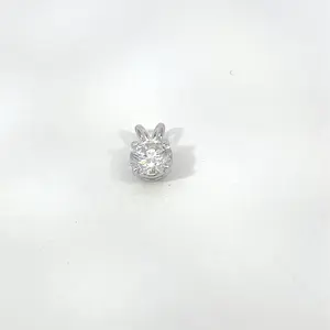 CLASSIC 1CT 6.5MM BASKET SET VVS1 MOISSANITE ROUND BRILLIANT SOLITAIRE PENDANT! 925 STERLING SILVER