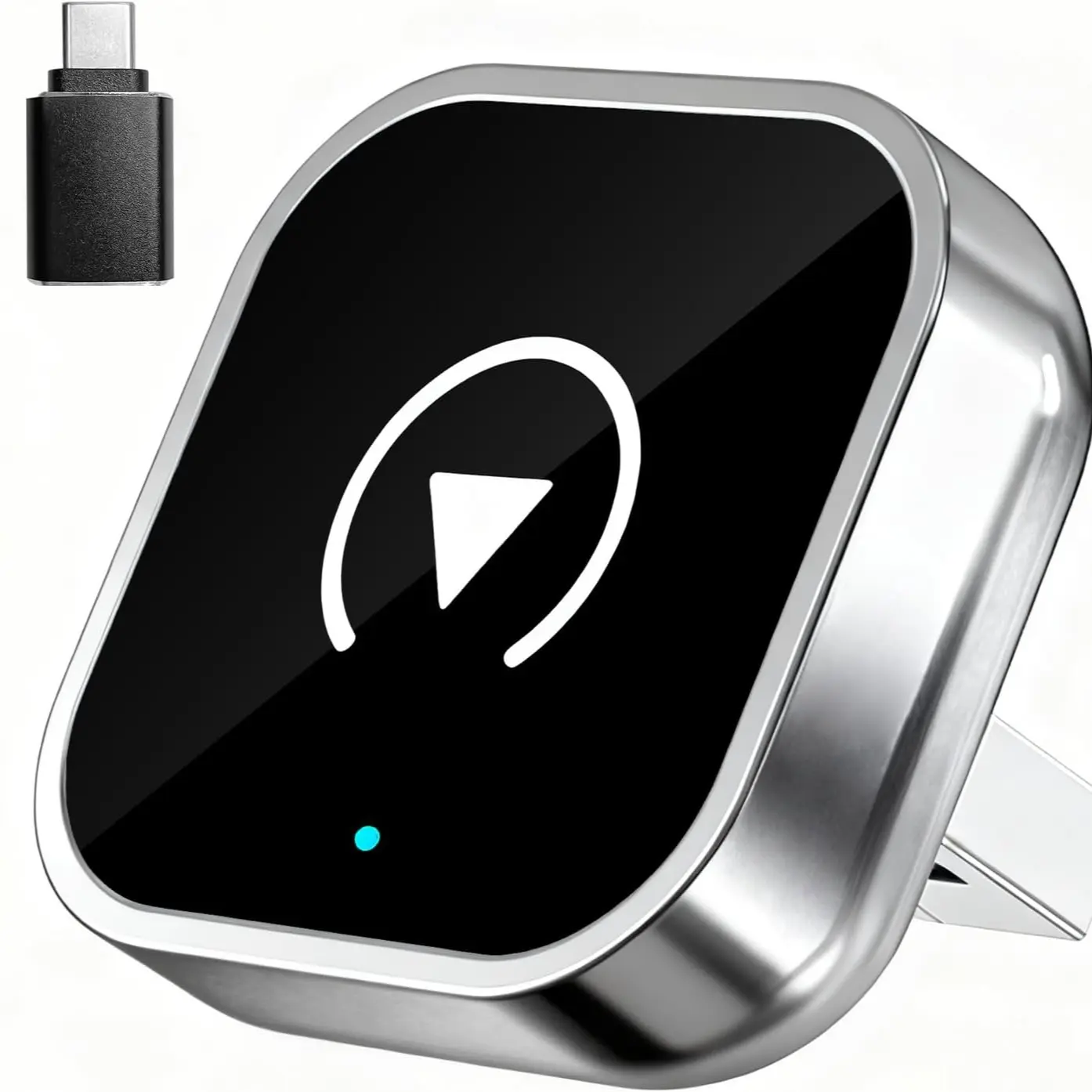 Upgraded 3-in-1 Wireless CarPlay & Android Auto Adapter, Wireless Carplay Converter, Carplay Dongle Connectivity, Mini USB 5V, Bluetooth 5.2, Dual-Band WiFi, Adaptive Resolution, Plug-and-Play, Compatible with iOS & Android Devices