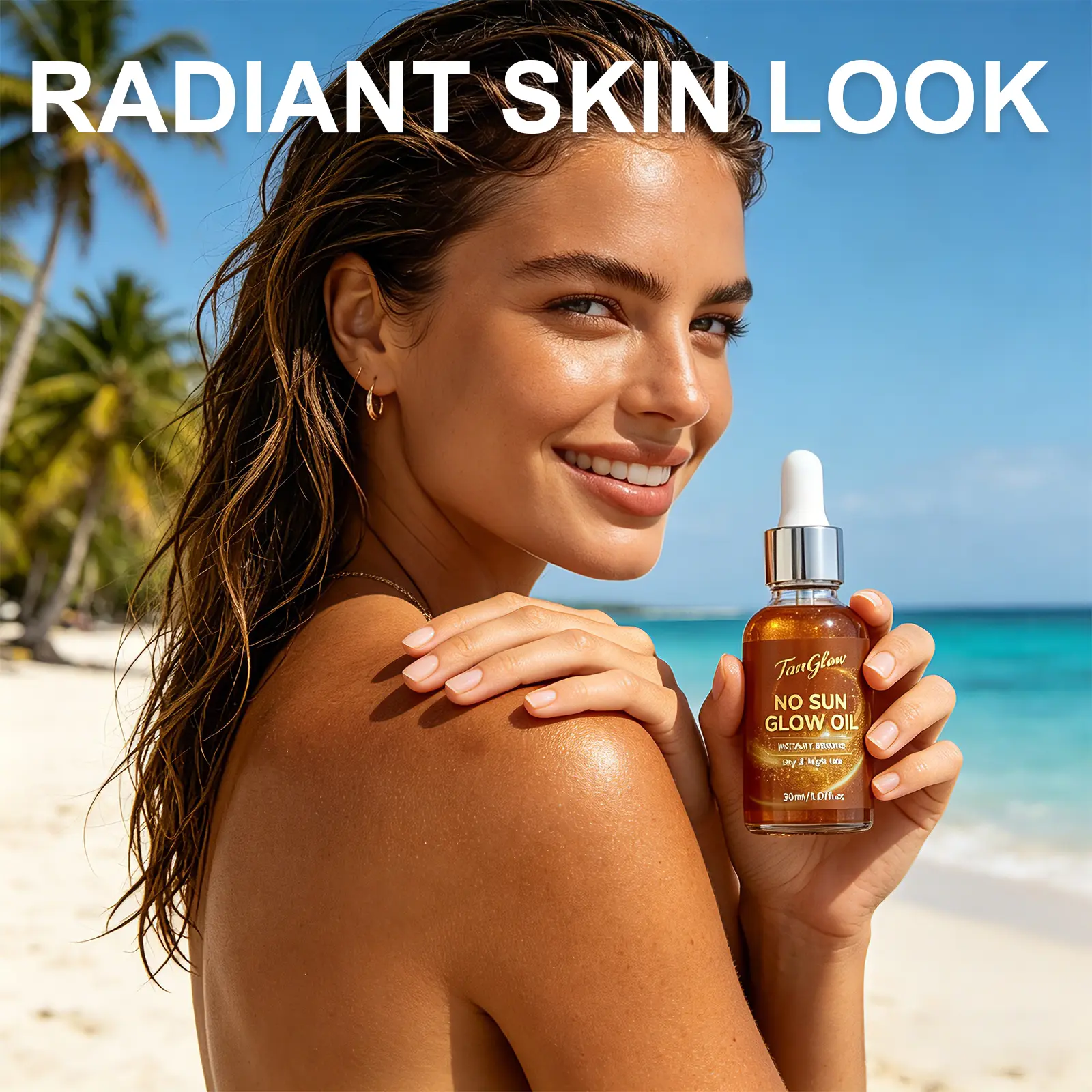 TanGlow No Sun Glow Oil | Self-Tanning Essence with Golden Shimmer