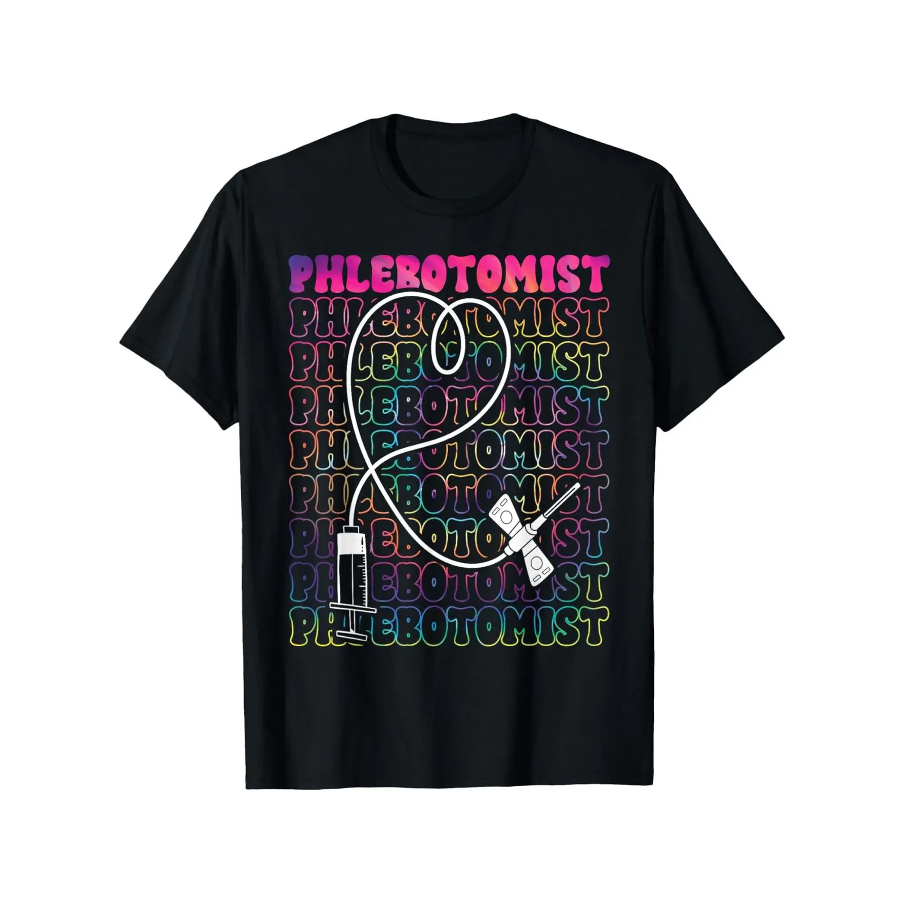Phlebotomist Heart Tie Dye Phlebotomy Technician Tech Nurse T-Shirt Moisture Wicking, Casual Summer Tee