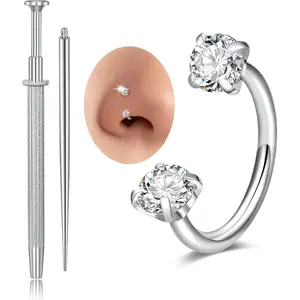 20g 16g 18g Piercing Taper Internal Threaded Piercing Taper Insertion Threader Tool Threadless Jewelry Changing Tool Horseshoe Nose Ring Labret Earring Studs Applicator Piercing Ball Grabber