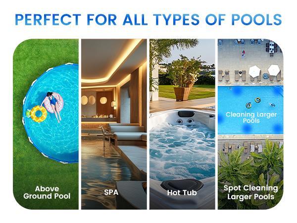 Efurden Rechargeable Handheld Cordless Pool Vacuum – Lightweight Stick Cleaner for Hot Tubs, Spas & Above-Ground Pools – Efficient Sand & Debris Removal