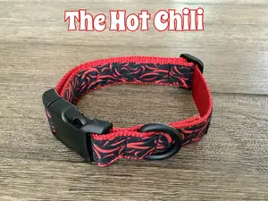 Spicy Hot Pepper themed Dog Collar