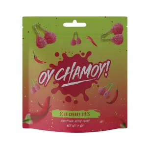 Oy Chamoy! Sweet, Spicy and Sour Cherry Bites Gummy Candy 4oz - Perfect Snack for Any Occasion