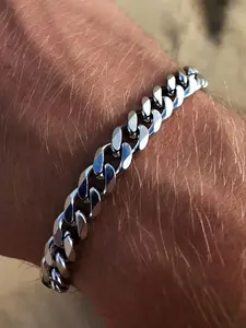 Men's Casual Trendy Cuban Chain Bracelet, Exquisite Bracelet, Unique Style, Fashion Accessory, Perfect for Daily Wear, Stylish Men's Jewelry, Stackable Bracelets