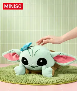 MINISO Star Wars Grogu Lazy Lying Pose Plush,Cute Baby Yoda Doll with Relaxed Sleeping Style,Floppy Huggable Stuffed Animal for Anxiety Relief,Super Soft Kawaii Cuddle Buddy for Bed Desk Decor,Relaxing Nap Companion,Gift for Fans Adults Teens