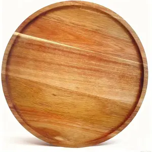 Wooden Plates for ,Round Wooden Decorative Serving Trays for Coffee Table  Decor, Kitchen Counter Tray Serving Cheese Snack Trays,Candle Tray Appetizer Charcuterie Board 10inch