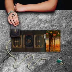 1 Piece Tarot card storage bags, fantasy forest decorative storage bags, country-style storage bags, creative polyester fabric decorations, suitable for Tarot card storage by Tarot enthusiasts.