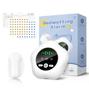 Wireless bedwetting alarm, buy one get one free. Two alarms work alternately to ensure all-day operation and effectively prevent the spread of bacteria. White, supports three working modes, USB-C rechargeable bedwetting alarm.
