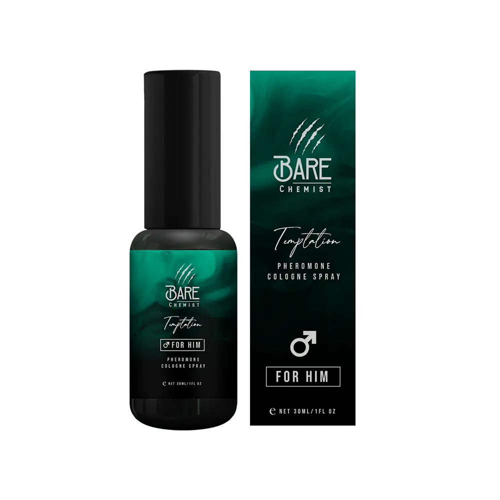 Bare Chemist Temptation Pheromone Cologne for Men - Fresh Aromatic Blend with Citrus Amber & Vanilla - Alcohol-Free Long-Lasting 1oz - Sweet & Gentle on Skin