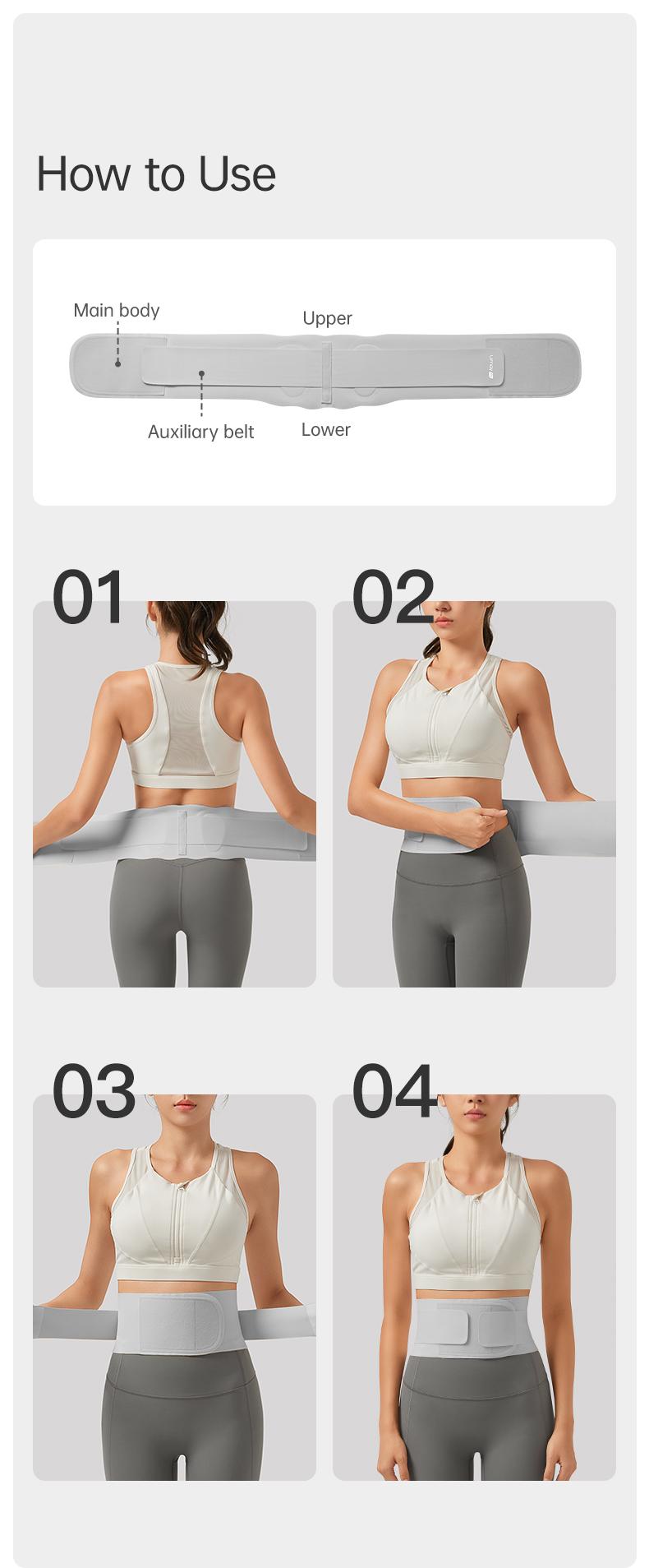 Umay Waist Ab Support Belt Tummy Control Body Shaper, Ultra-thin Breathable Invisible Wrap Tummy Control Belt Gym Shapewear Seamless Waist Trainer Posture