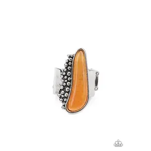 Gemstone Guide - Orange Stone Silver Ring - Paparazzi