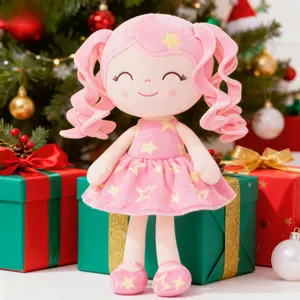 Gloveleya Christmas gift Plush Doll Soft Baby Girl Dolls with Curly Hair in Star Dress, Cute Stuffed Cuddle Doll Toy, Perfect Birthday & Christmas Gift for Girls Ages 0-6, Nursery & Preschool Playtime Companion, 12 Inch