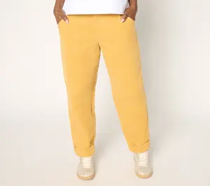 Me by Jennie Garth Regular Rouge Barrel Leg Corduroy Pant