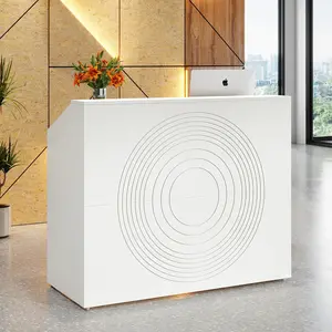 Tribesigns 47-inch Reception Desk, Modern Front Desk with Cable Grommet, Retail Counter