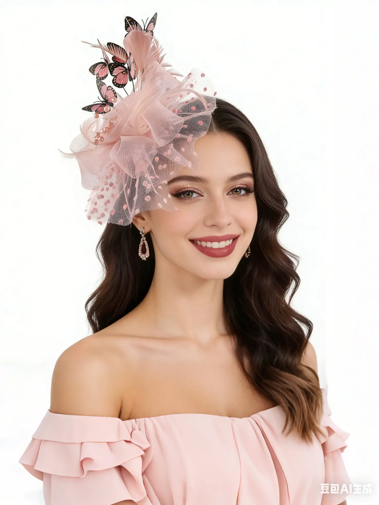 1pcs Butterfly Fascinators Hats for Women, Garden Tea Party Hats Vintage Kentucky Derby Hats Wedding Flower Cocktail Mesh Feathers Hair Clip for Christmas Party Fascinator Headpiece Hairpiece Accessories