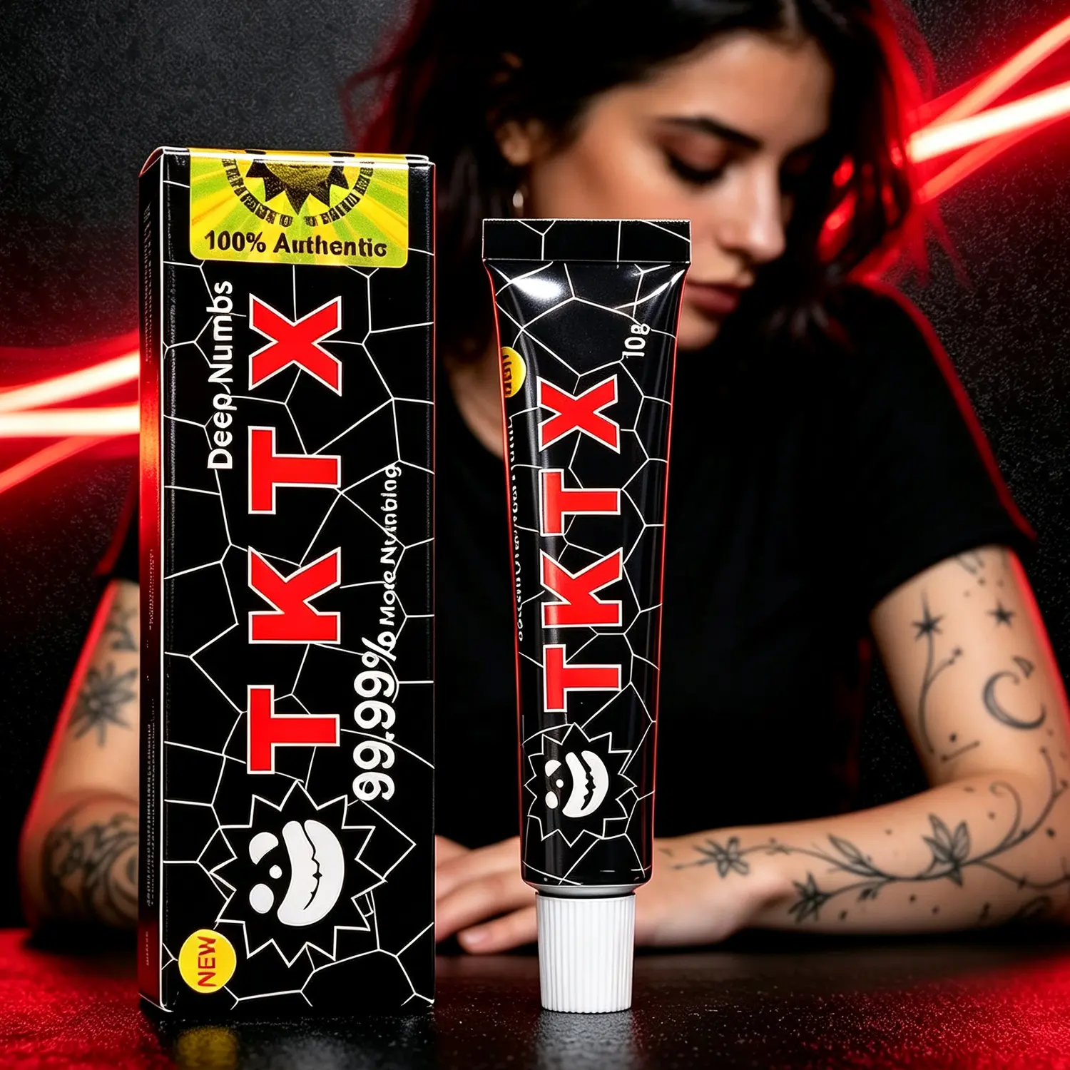 Tattoo Numbing Cream – Fast Acting Topical Anesthetic Cream, Lidocaine Maximum Strength Pain Relief for Tattoos, Piercing, Microblading