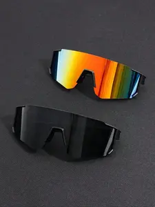 Unisex Shield Sunglasses, Trendy Oversized Eyewear for Men & Women, UV Protection Sports Glasses for Cycling, Biking, Outdoor Sports, and Daily Wear, Fashionable Sunglasses for Active Lifestyles summerwins