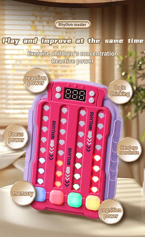 2026 New LED Light Music Fidget Toy Rhythm Master Finger Game Stress Relief ,Focus Training,Memory Boost,Hand-Eye Coordination Portable Sensory Toy,Couple Interactive Friend Party Game,Birthday Gift ,Holiday Present Cool Autism Gift for Kids Adults Teens