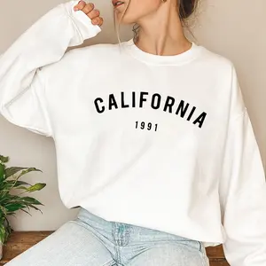 CALIFORNIA Graphic Sweatshirt Long Sleeve Tops Pullover Fall Outfit Sweatshirt for Women Long Sleeve Shirts Crewneck Fashion Outfits 2025 Trendy Tops Unisex Sweatshirts