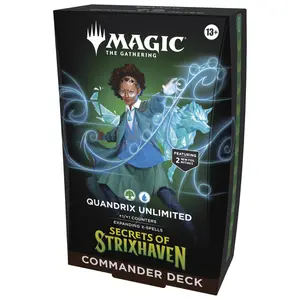 Magic: The Gathering Secrets of Strixhaven Commander Deck - Quandrix Unlimited (100-Card Deck, Deck Box + Accessories)