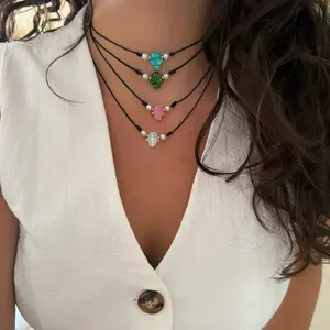 Hamsa Cord. Adjustable necklace