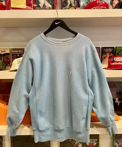 Vintage Champion Reverse Weave Light Blue Sweatshirt Sz XL